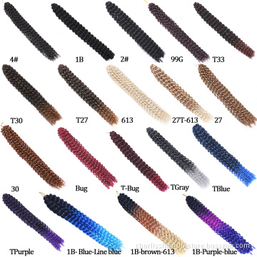 Wholesale Ombre Prelooped Passion Twists Water Wave Curly Crochet Braids Wavy Passion Synthetic Braiding Hair Extensions Women